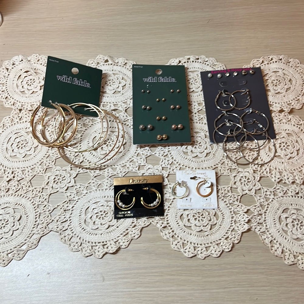 Silver-tone & Gold-tone Costume Earring Lot